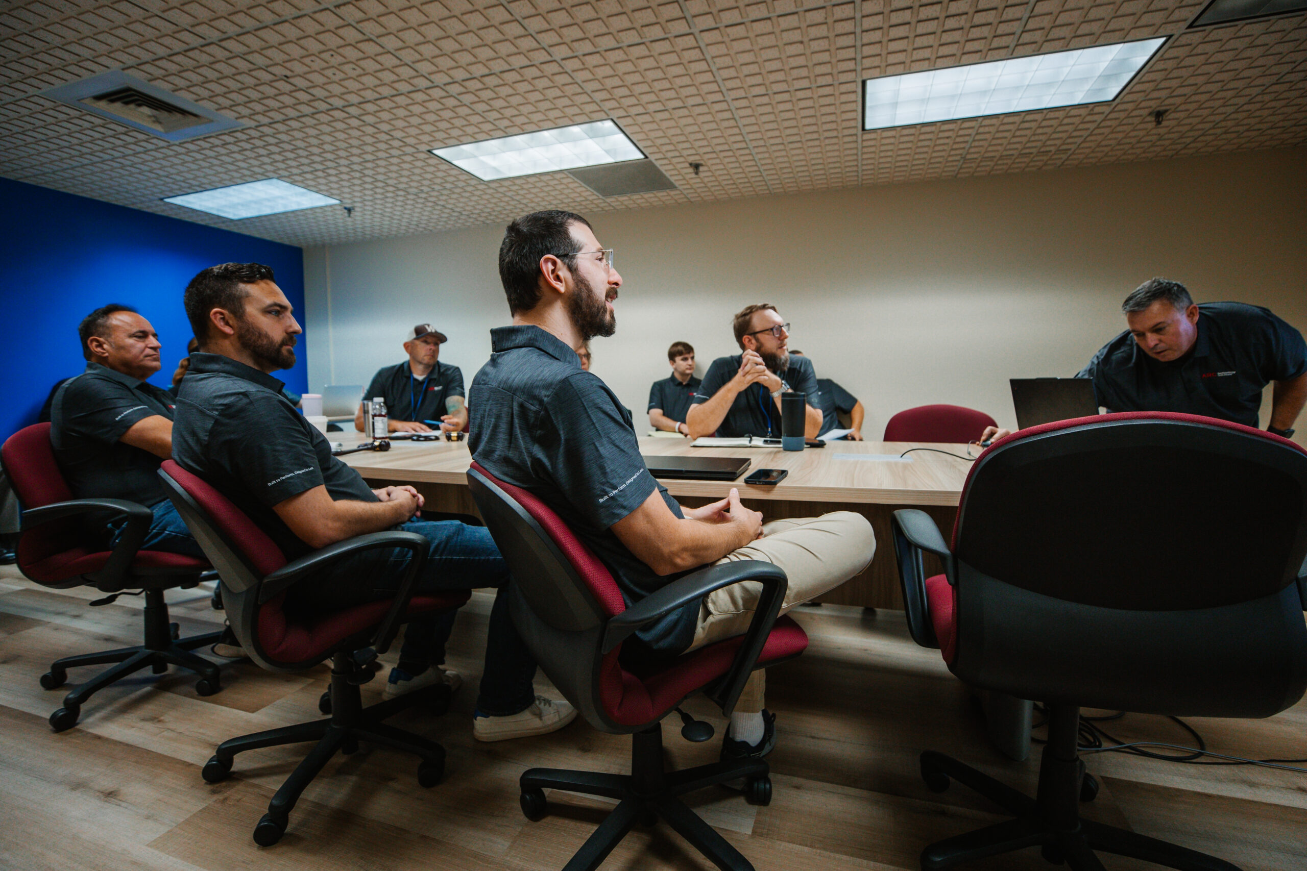 energy power team meeting with engineers