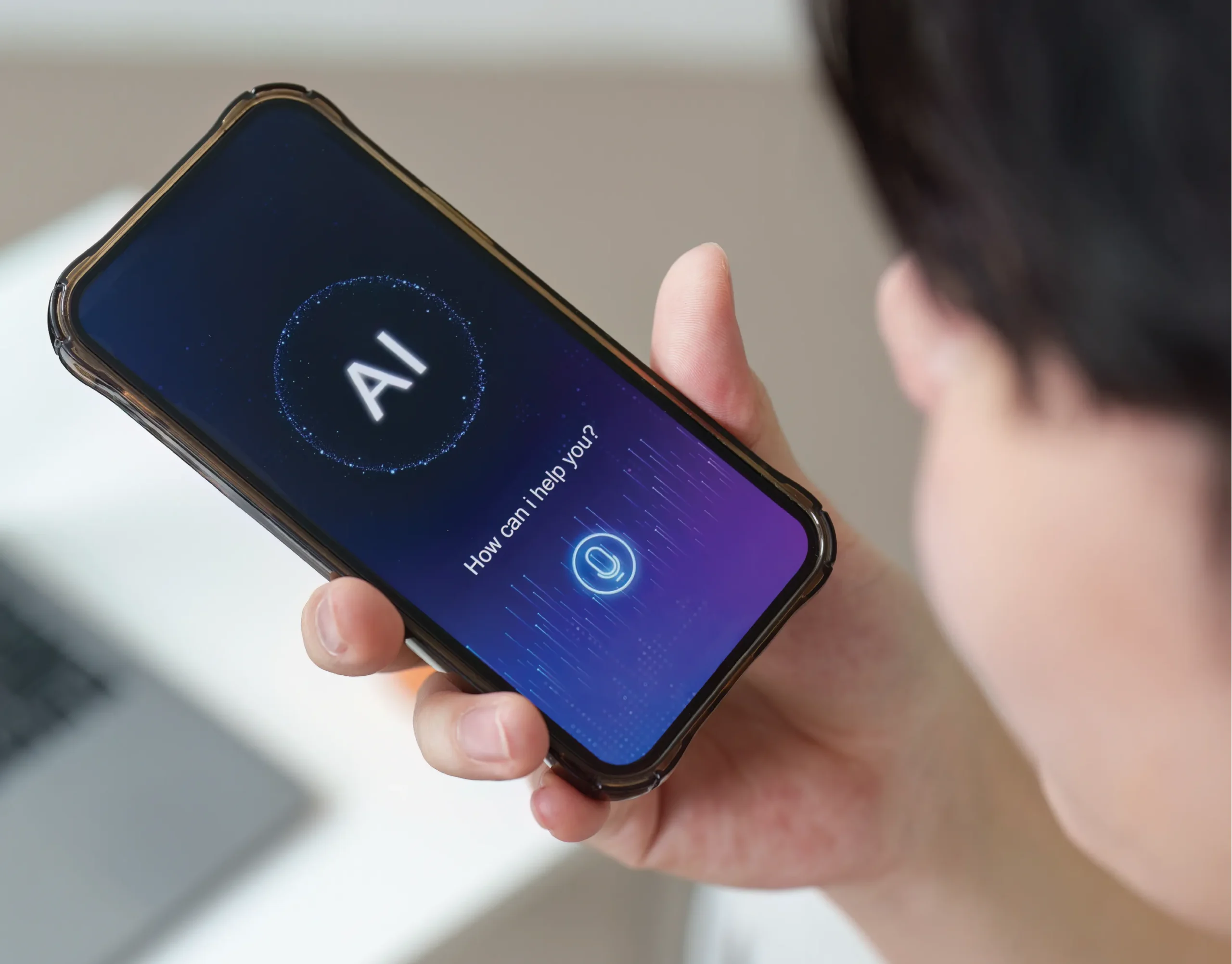 phone showing AI app