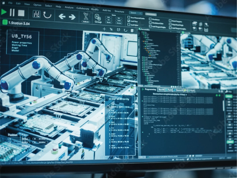industrial automation blue details